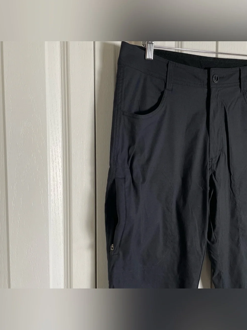 Orvis Fleece Lined Pants Mens 34x29 Black Outdoor Hike Nylon Stretch Cargo Warm